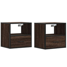 Nachtkastjes 2st wandgemonteerd 40x31x39,5cm bruin eikenkleurig
