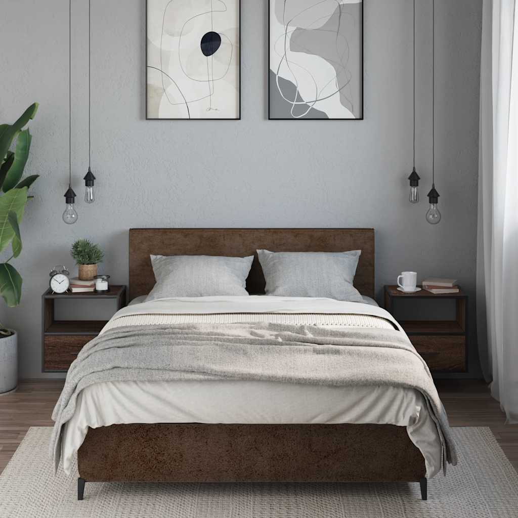 Nachtkastjes 2st wandgemonteerd 40x31x39,5cm bruin eikenkleurig