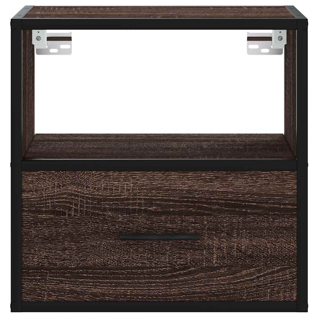 Nachtkastjes 2st wandgemonteerd 40x31x39,5cm bruin eikenkleurig