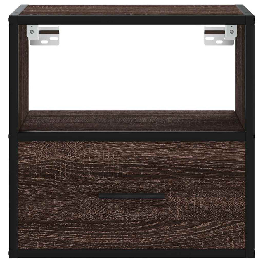 Nachtkastjes 2st wandgemonteerd 40x31x39,5cm bruin eikenkleurig