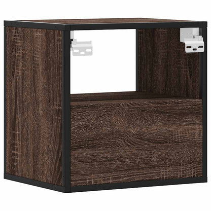 Nachtkastjes 2st wandgemonteerd 40x31x39,5cm bruin eikenkleurig