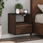 Nachtkastjes wandgemonteerd 2 stuks 40x31x39,5 cm bruin eiken