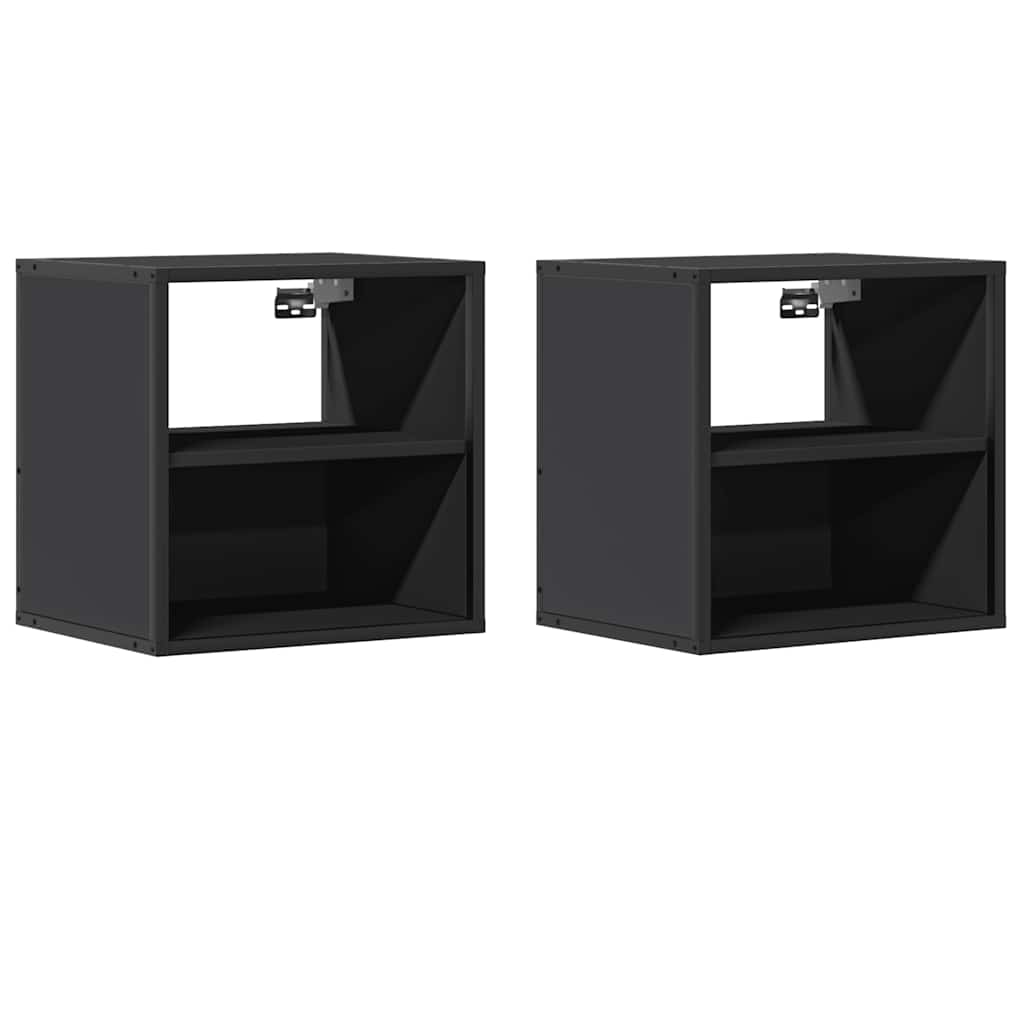 Nachtkastjes wandgemonteerd 2 st 40x31x39,5 cm zwart