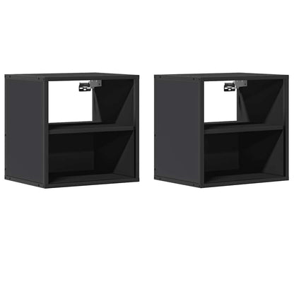 Nachtkastjes wandgemonteerd 2 st 40x31x39,5 cm zwart