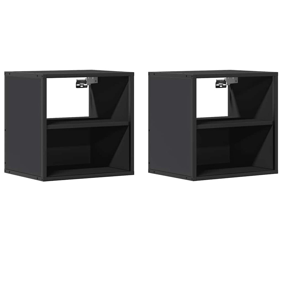 Nachtkastjes wandgemonteerd 2 st 40x31x39,5 cm zwart
