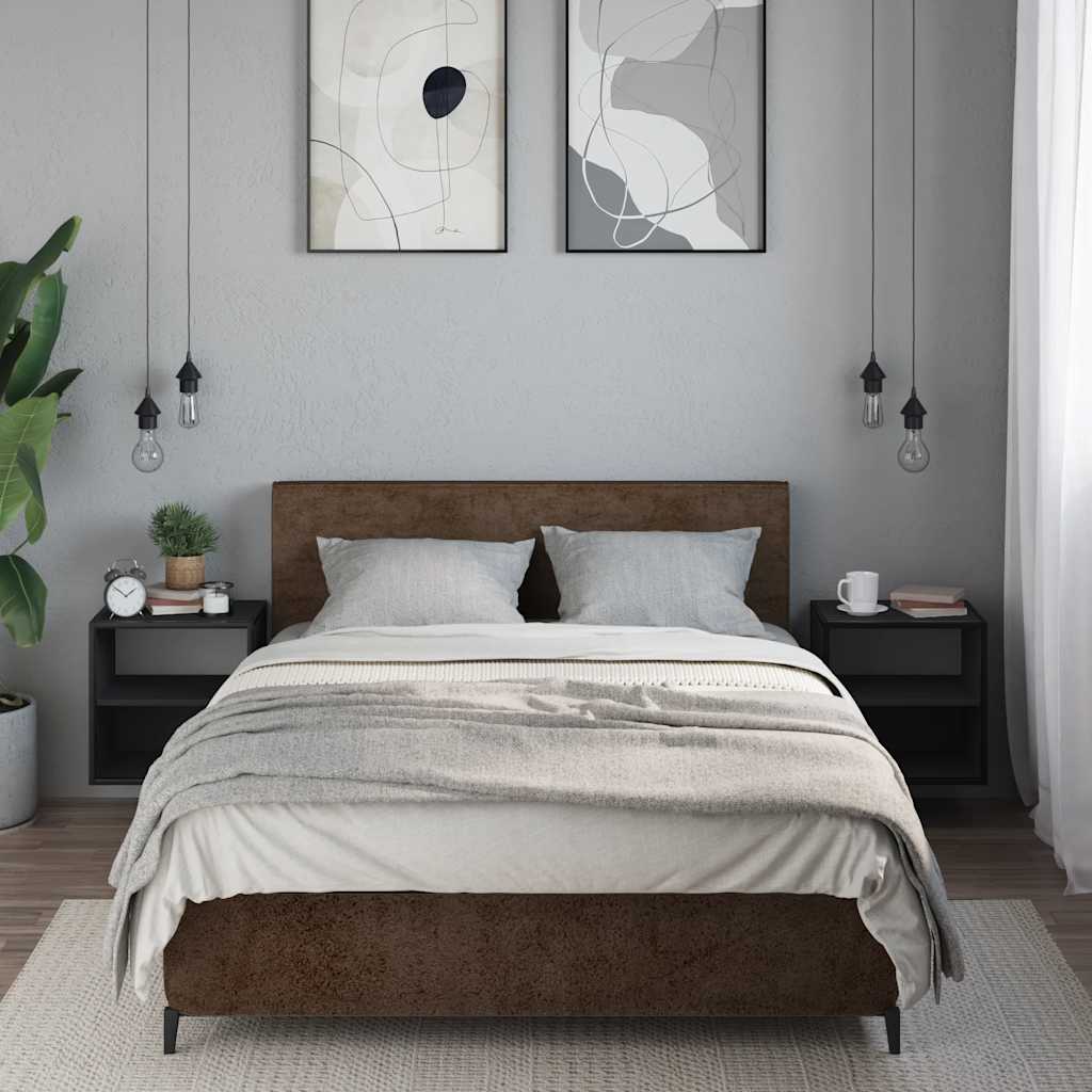 Nachtkastjes wandgemonteerd 2 st 40x31x39,5 cm zwart