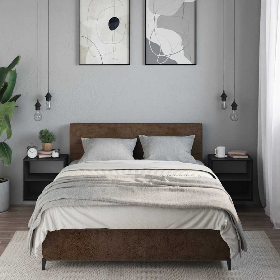 Nachtkastjes wandgemonteerd 2 st 40x31x39,5 cm zwart