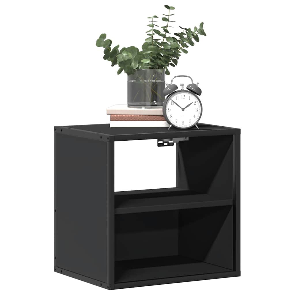 Nachtkastjes wandgemonteerd 2 st 40x31x39,5 cm zwart