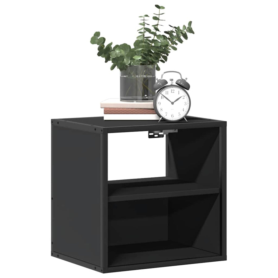 Nachtkastjes wandgemonteerd 2 st 40x31x39,5 cm zwart