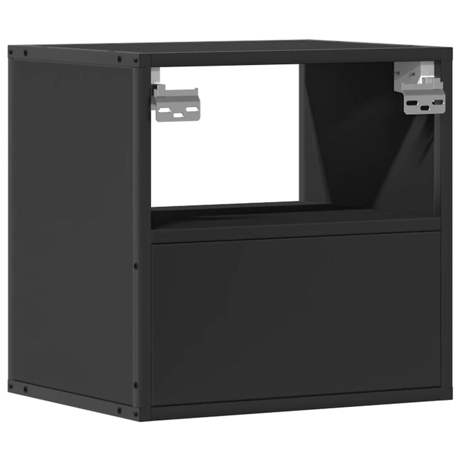 Nachtkastjes wandgemonteerd 2 st 40x31x39,5 cm zwart