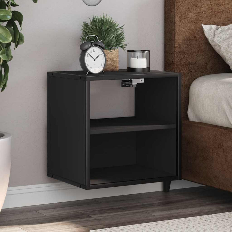 Nachtkastjes wandgemonteerd 2 st 40x31x39,5 cm zwart