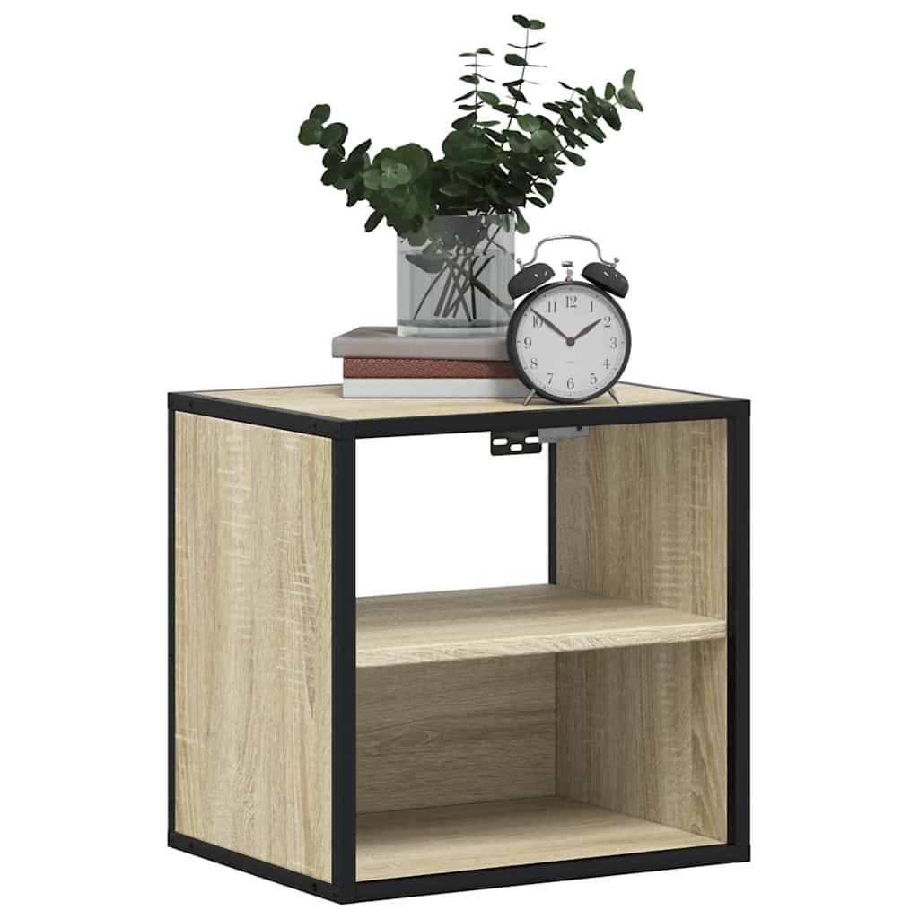 Nachtkastjes 2 st wandgemonteerd 40x31x39,5cm sonoma eikenkleur