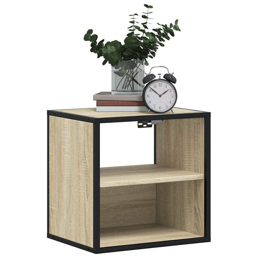 Nachtkastjes 2 st wandgemonteerd 40x31x39,5cm sonoma eikenkleur