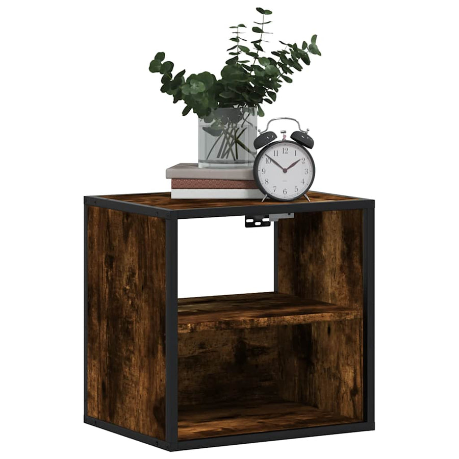Nachtkastjes 2st wandgemonteerd 40x31x39,5cm gerookt eikenkleur