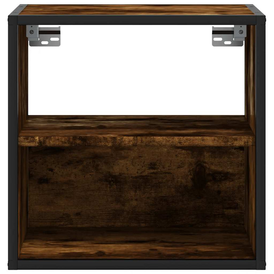 Nachtkastjes 2st wandgemonteerd 40x31x39,5cm gerookt eikenkleur