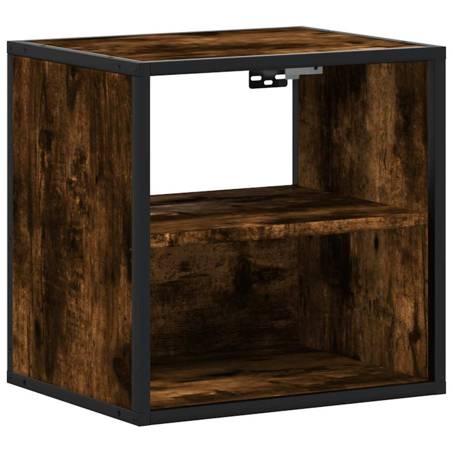 Nachtkastjes 2st wandgemonteerd 40x31x39,5cm gerookt eikenkleur