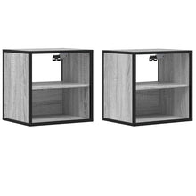 Nachtkastjes 2st wandgemonteerd 40x31x39,5cm grijs sonoma eiken