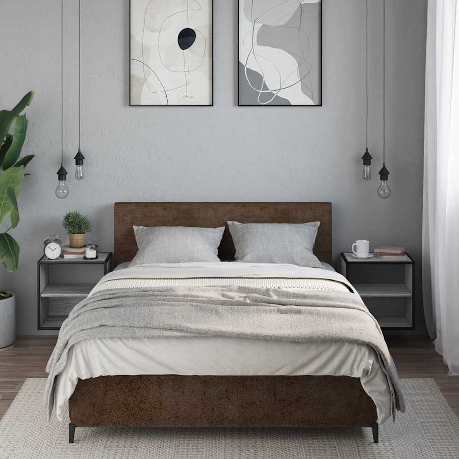 Nachtkastjes 2st wandgemonteerd 40x31x39,5cm grijs sonoma eiken