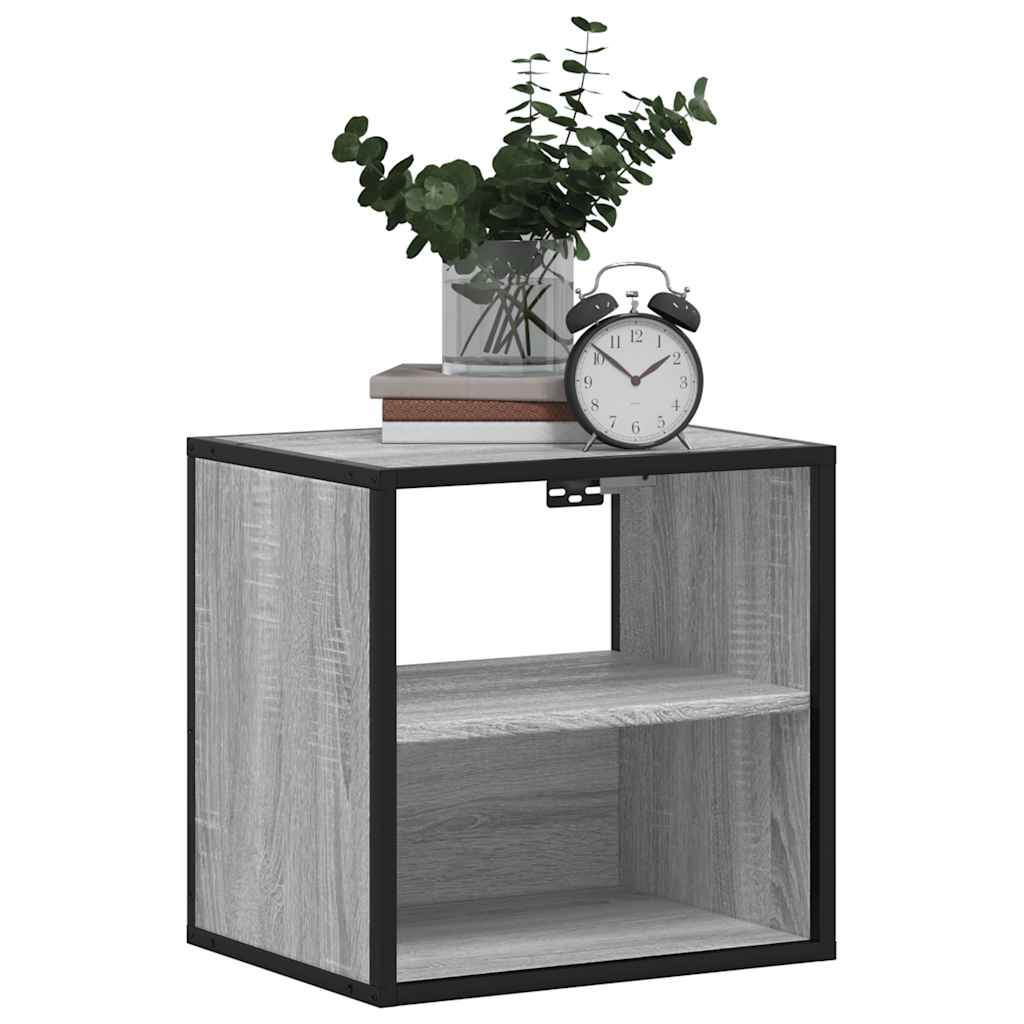 Nachtkastjes 2st wandgemonteerd 40x31x39,5cm grijs sonoma eiken