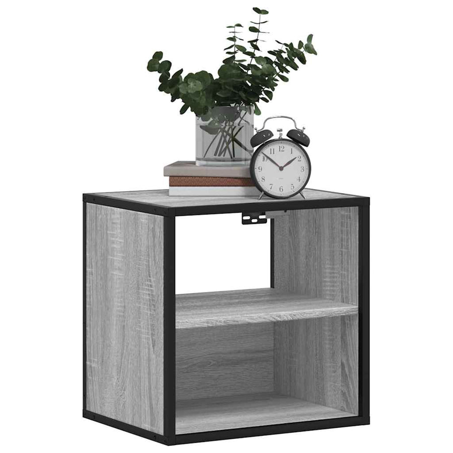 Nachtkastjes 2st wandgemonteerd 40x31x39,5cm grijs sonoma eiken