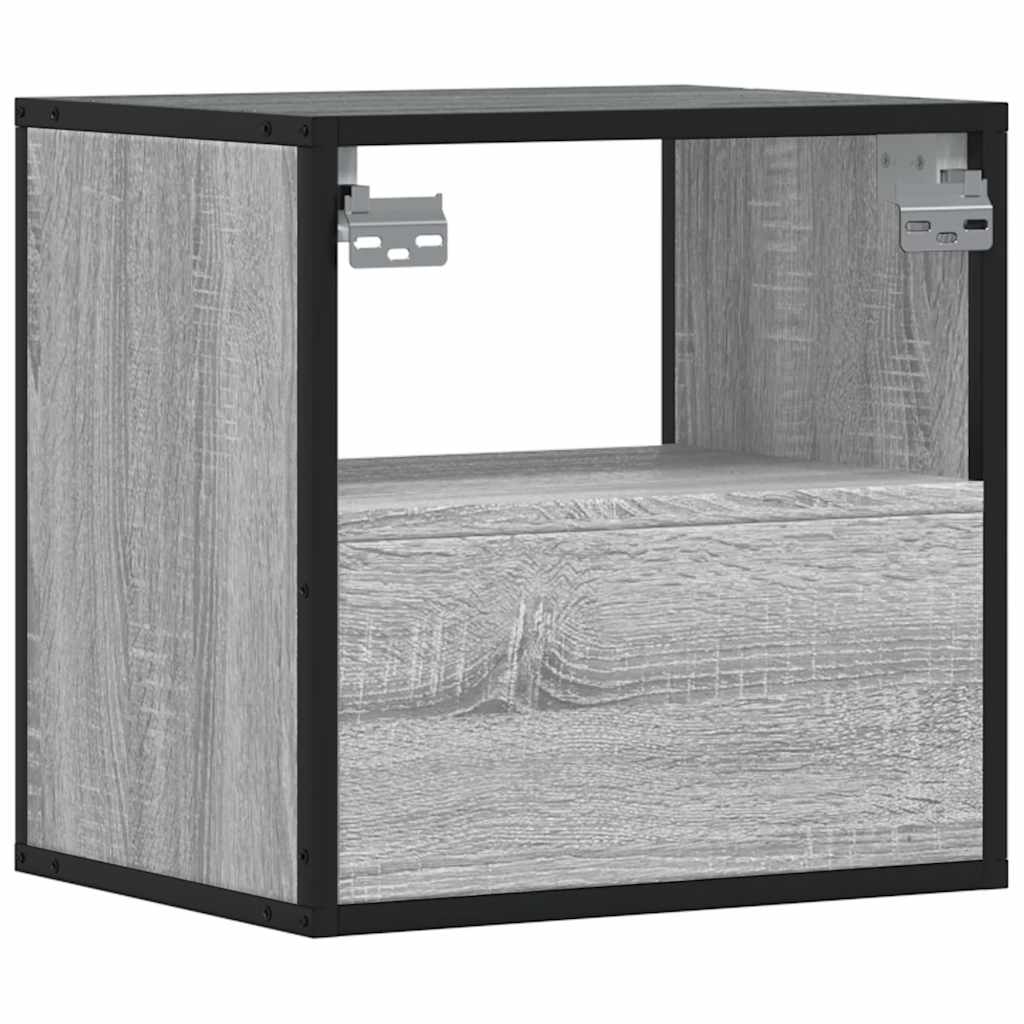 Nachtkastjes 2st wandgemonteerd 40x31x39,5cm grijs sonoma eiken