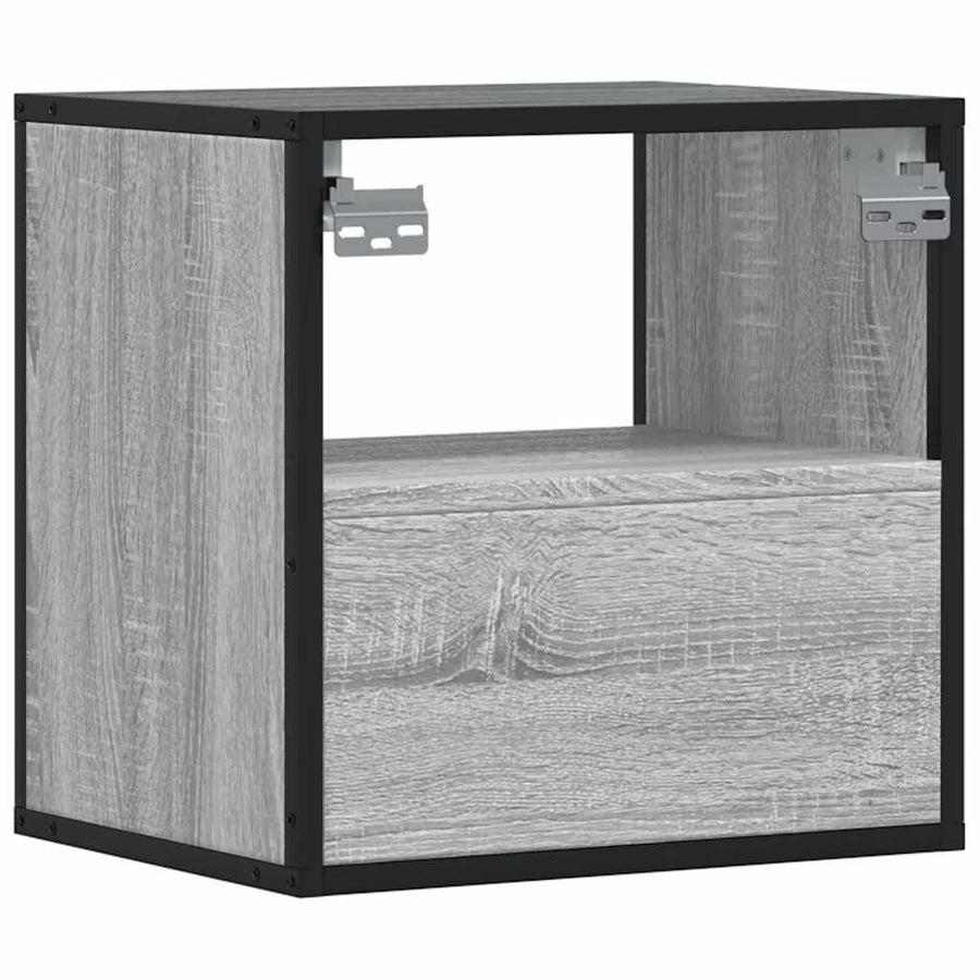 Nachtkastjes 2st wandgemonteerd 40x31x39,5cm grijs sonoma eiken