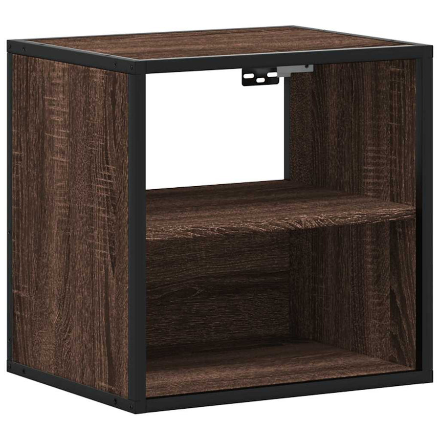 Nachtkastje wandgemonteerd 40x31x39,5 cm bruin eikenkleurig