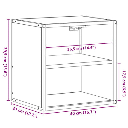 Nachtkastjes 2st wandgemonteerd 40x31x39,5cm bruin eikenkleurig