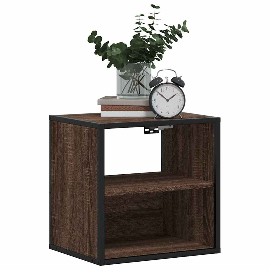 Nachtkastjes 2st wandgemonteerd 40x31x39,5cm bruin eikenkleurig