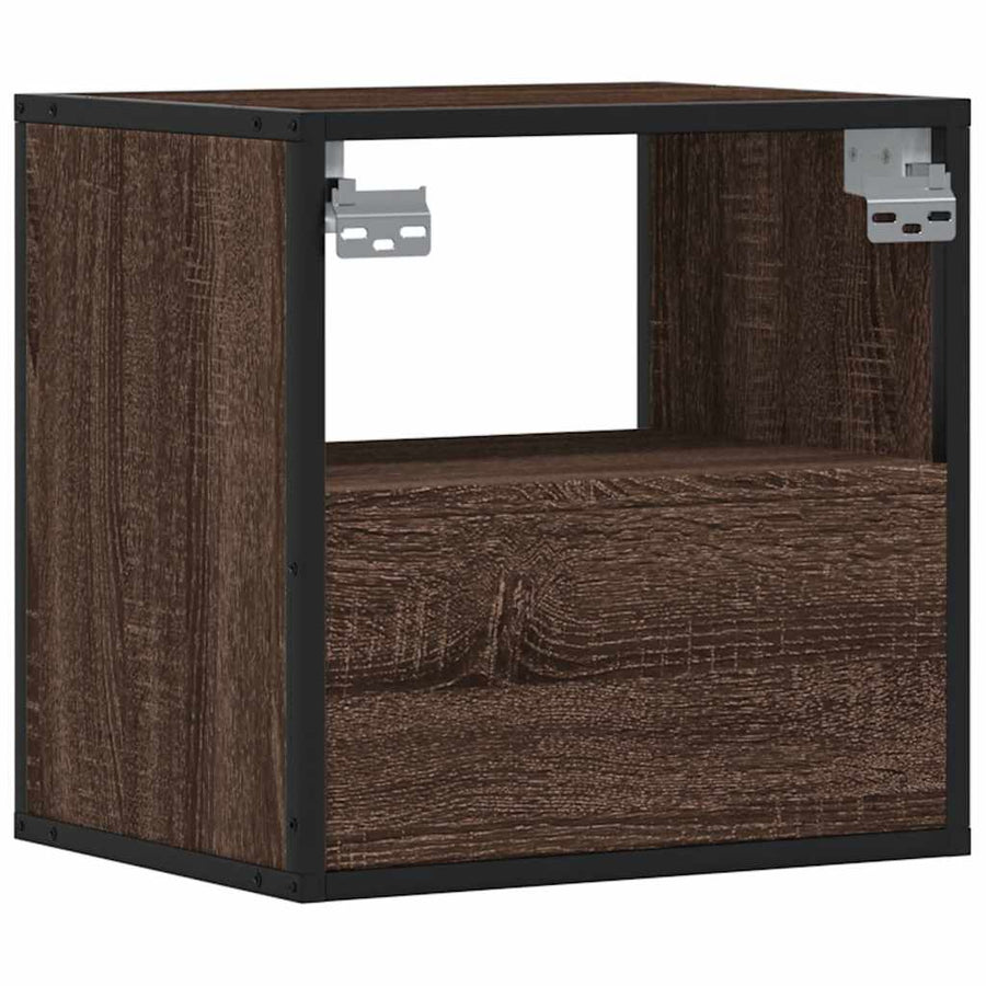 Nachtkastjes 2st wandgemonteerd 40x31x39,5cm bruin eikenkleurig