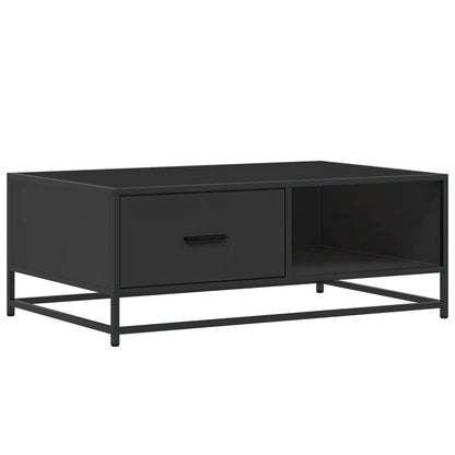 Salontafel 90x57x35 cm bewerkt hout en metaal zwart