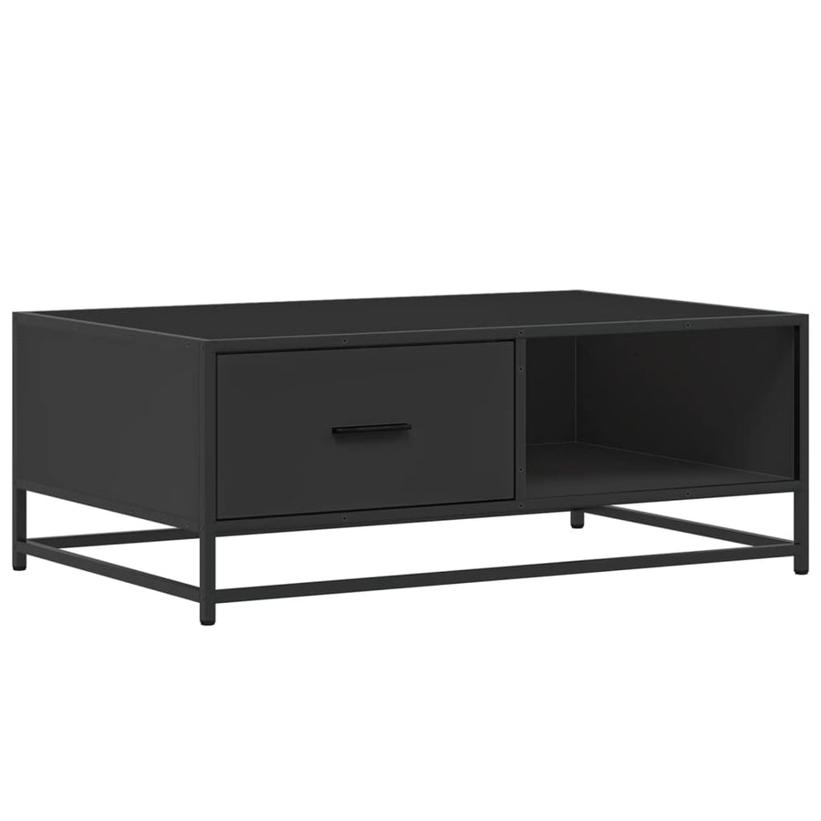 Salontafel 90x57x35 cm bewerkt hout en metaal zwart