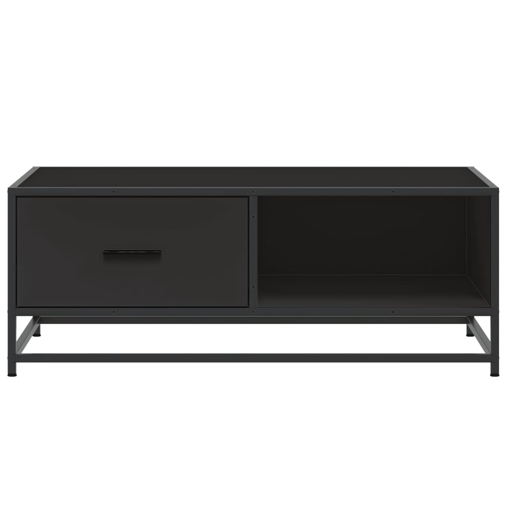 Salontafel 90x57x35 cm bewerkt hout en metaal zwart