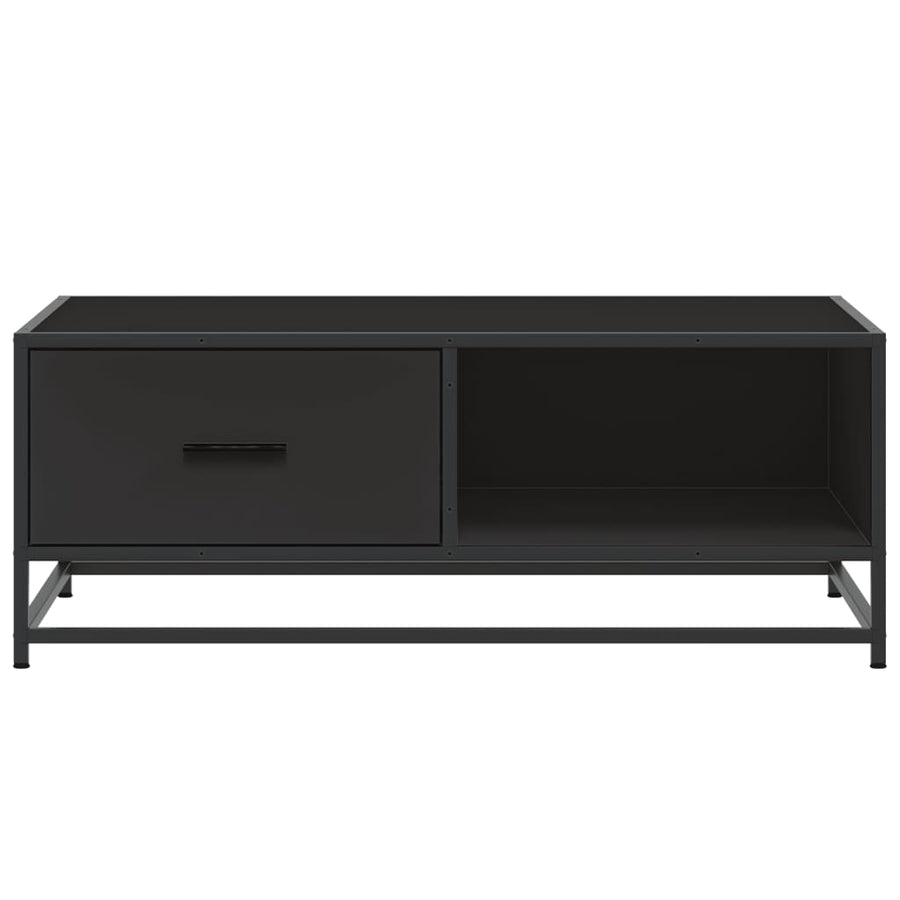Salontafel 90x57x35 cm bewerkt hout en metaal zwart