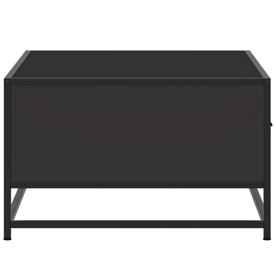 Salontafel 90x57x35 cm bewerkt hout en metaal zwart