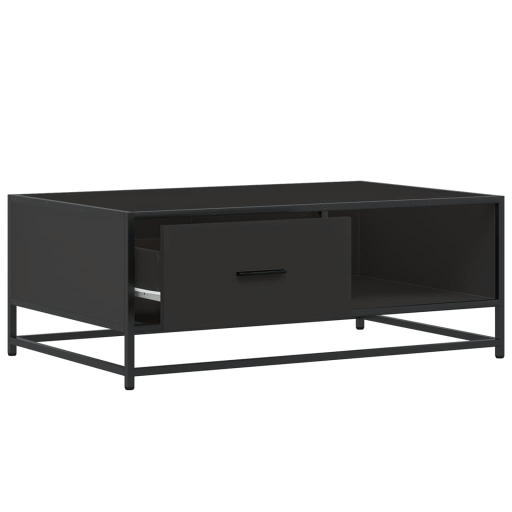 Salontafel 90x57x35 cm bewerkt hout en metaal zwart