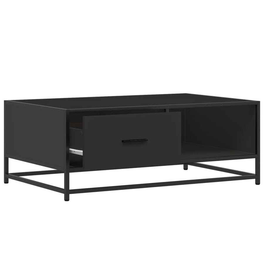 Salontafel 90x57x35 cm bewerkt hout en metaal zwart