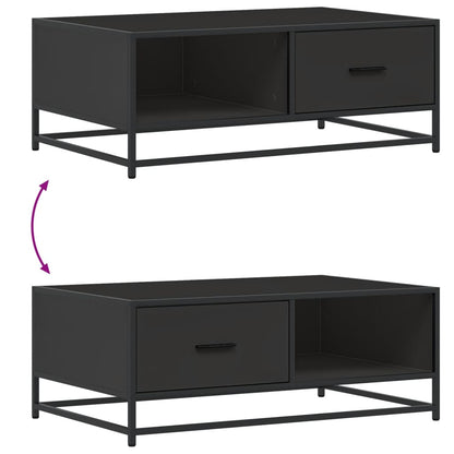 Salontafel 90x57x35 cm bewerkt hout en metaal zwart