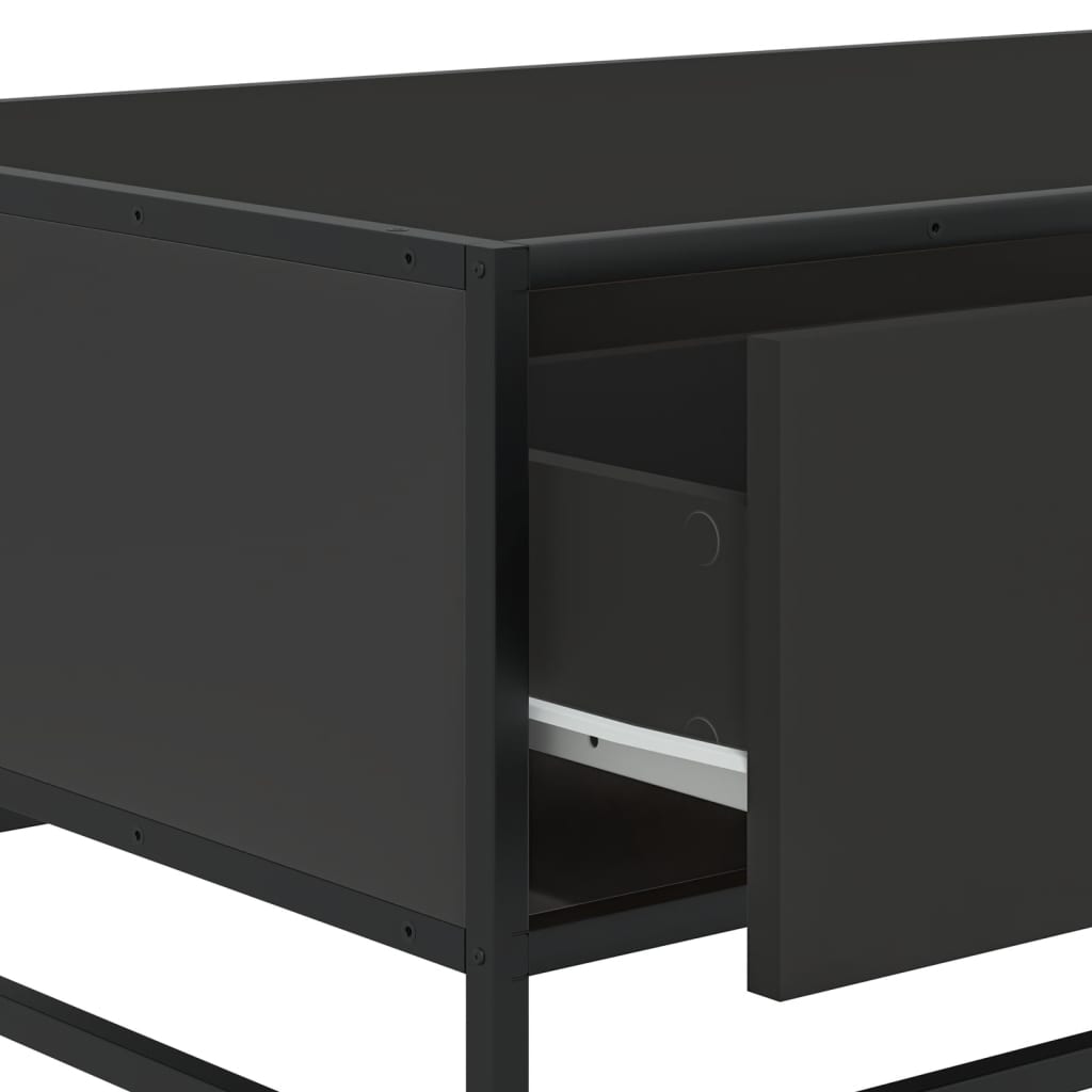 Salontafel 90x57x35 cm bewerkt hout en metaal zwart