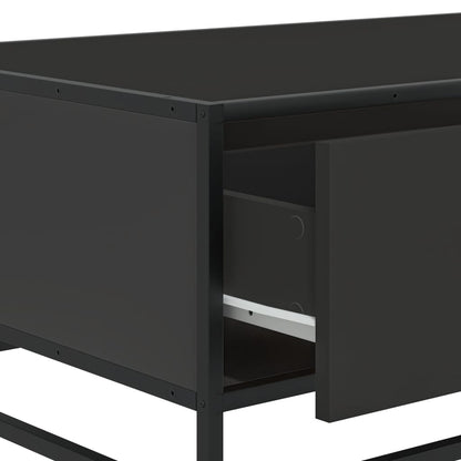 Salontafel 90x57x35 cm bewerkt hout en metaal zwart