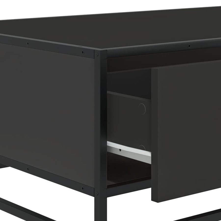 Salontafel 90x57x35 cm bewerkt hout en metaal zwart