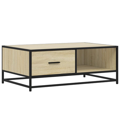 Salontafel 90x57x35 cm bewerkt hout en metaal sonoma eiken