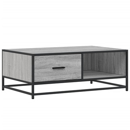 Salontafel 90x57x35 cm bewerkt hout en metaal grijs sonoma