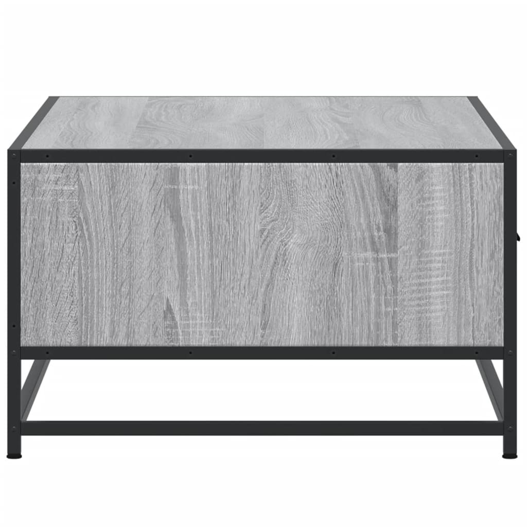 Salontafel 90x57x35 cm bewerkt hout en metaal grijs sonoma