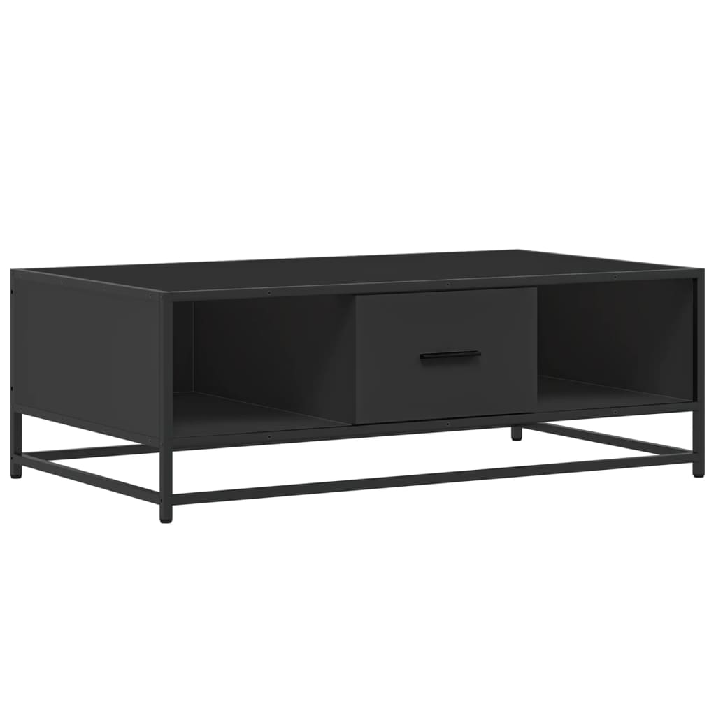 Salontafel 100x57x35 cm bewerkt hout en metaal zwart