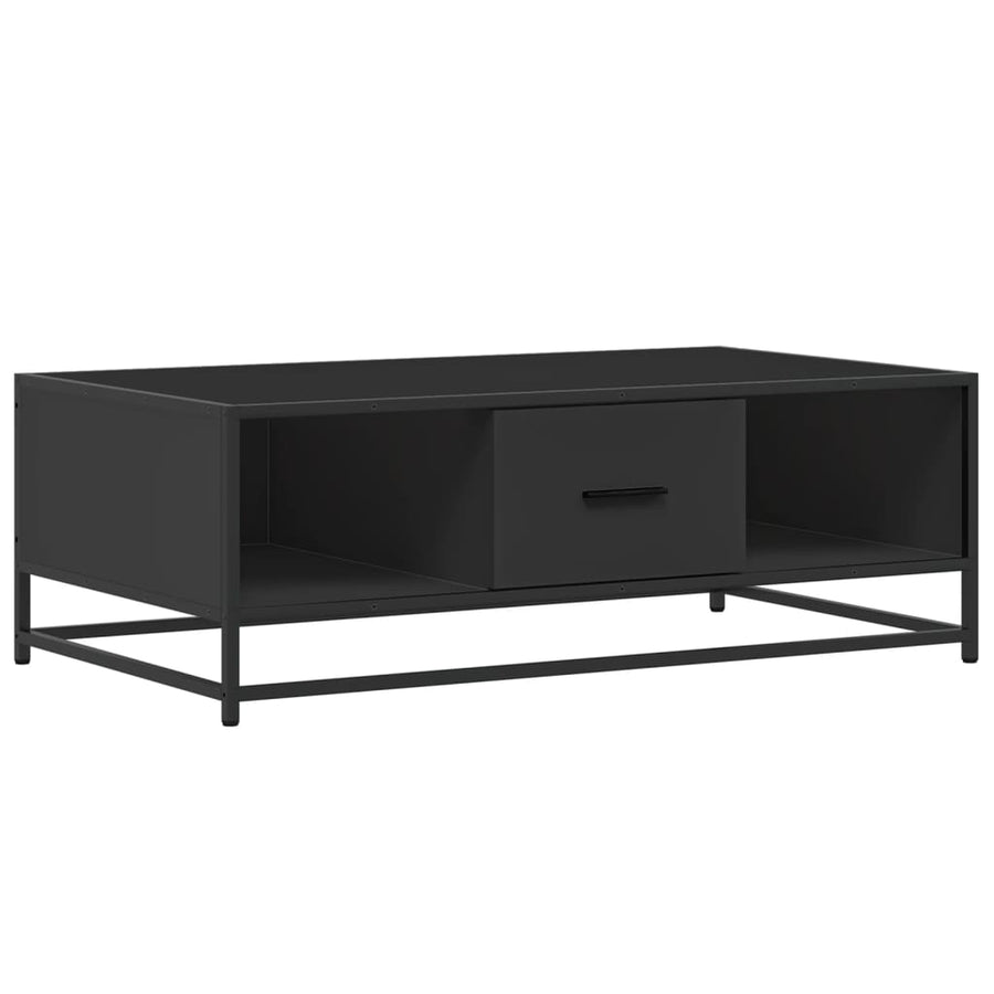 Salontafel 100x57x35 cm bewerkt hout en metaal zwart