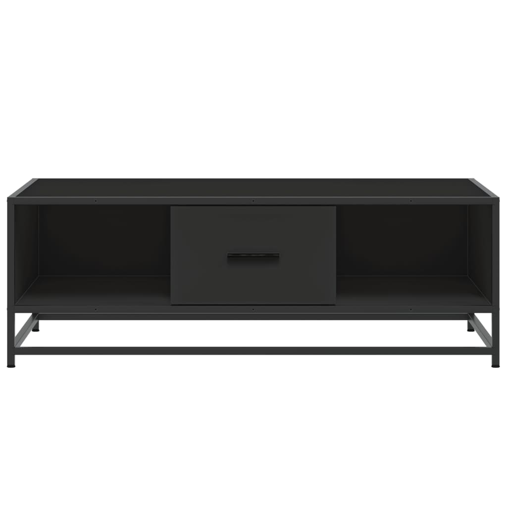 Salontafel 100x57x35 cm bewerkt hout en metaal zwart