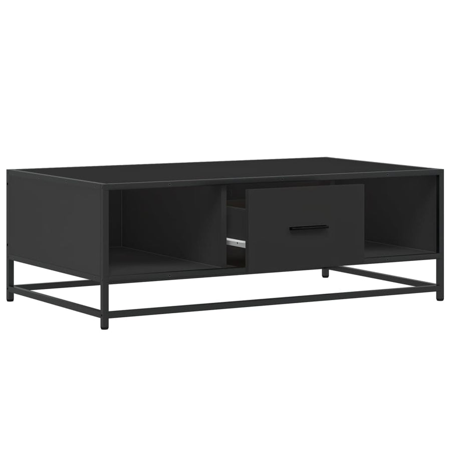 Salontafel 100x57x35 cm bewerkt hout en metaal zwart
