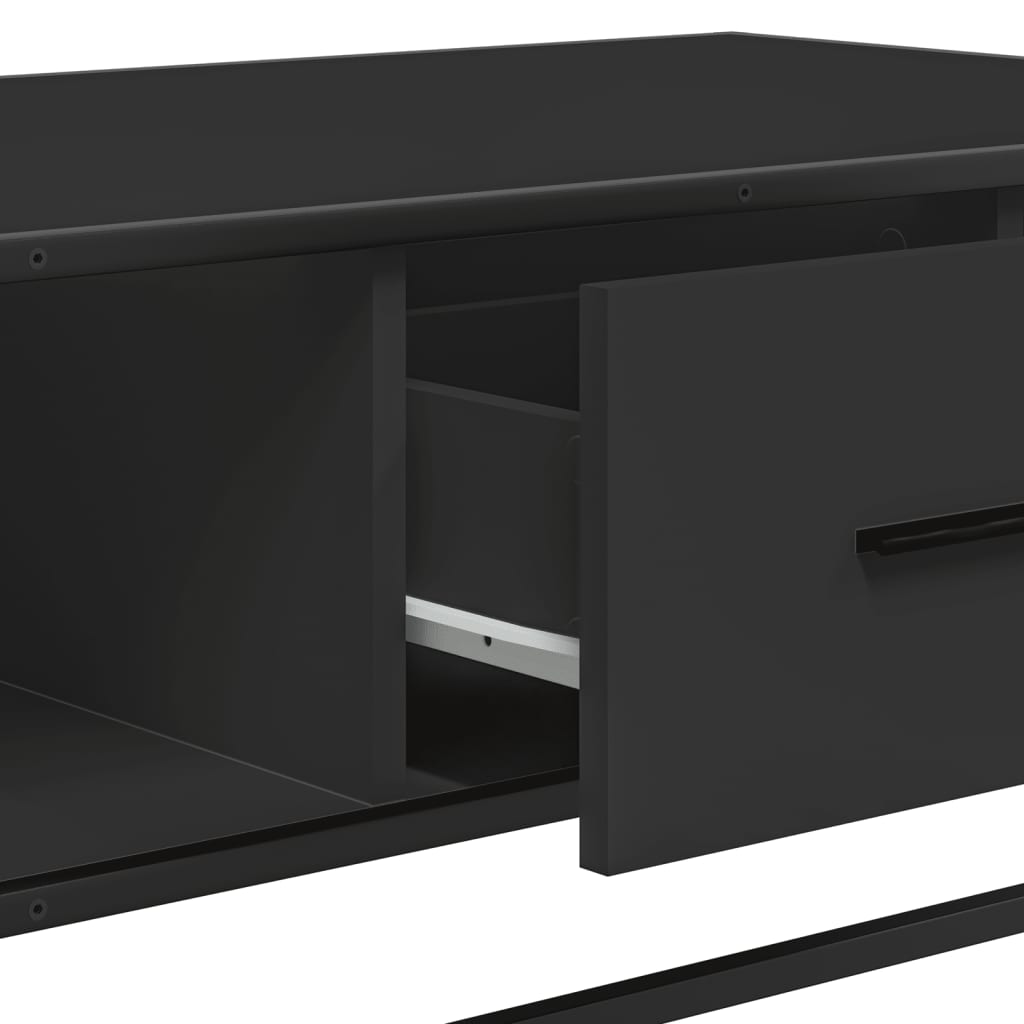 Salontafel 100x57x35 cm bewerkt hout en metaal zwart