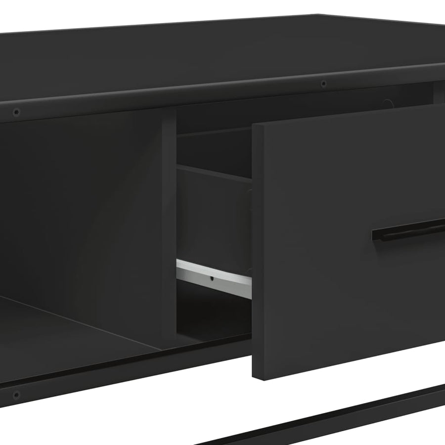 Salontafel 100x57x35 cm bewerkt hout en metaal zwart